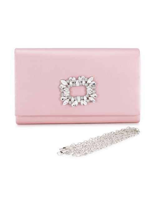 pink leather fold over clutch - 21129959 - Very Small Image - 1