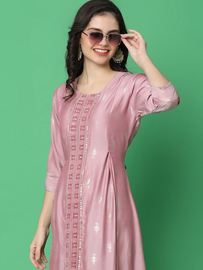women three quarter sleeve straight kurta - 21131217 - Zoom Image - 5