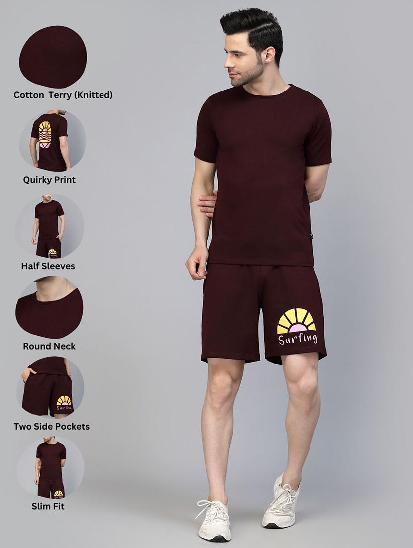burgundy back printed co-ord set - 21143650 - Standard Image - 7