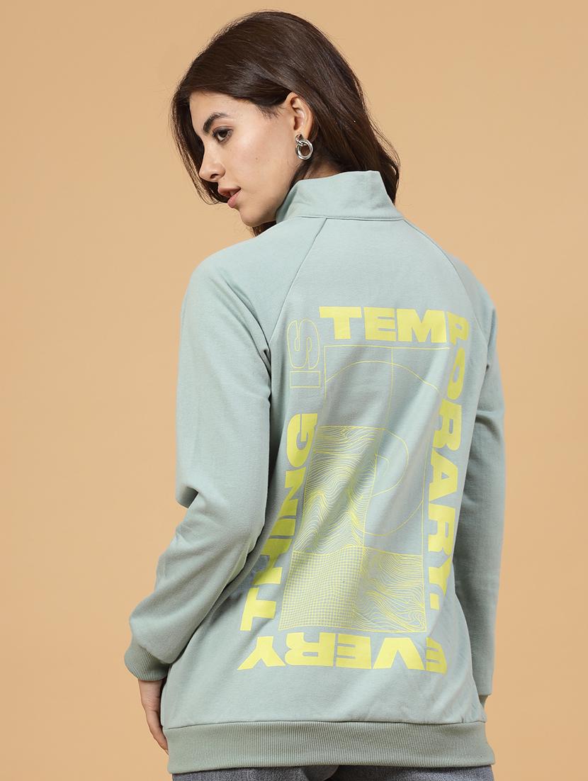 neo mint fleece back print sweatshirt - 21144578 - Zoom Image - 3