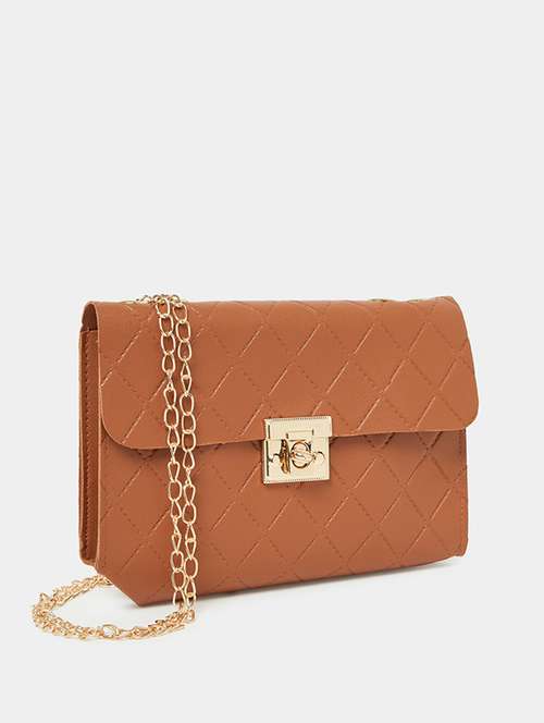 women textured leatherette sling bag - 21145187 - Very Small Image - 1