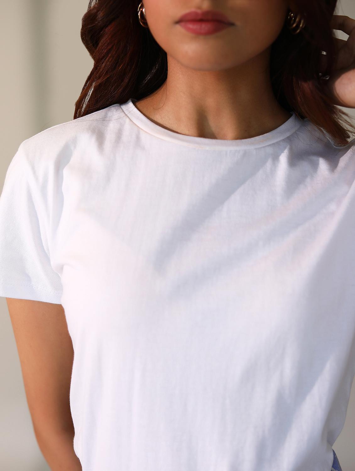 women solid short sleeves t-shirt - 21164615 - Zoom Image - 5