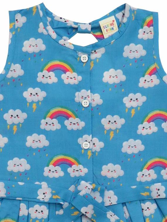 girls round neck printed frock - 21168050 - Zoom Image - 2