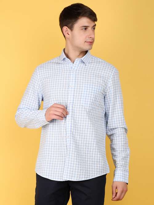 men checkered casual shirt - 21168898 - Very Small Image - 1
