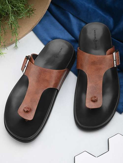 men tan slip on sandal - 21173412 - Very Small Image - 1