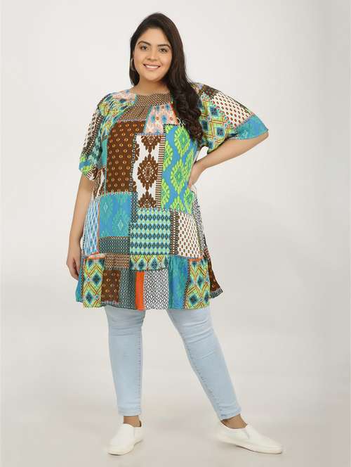 multi colored rayon regular tunic - 21178722 - Very Small Image - 1