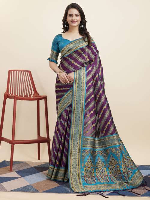 women self design banarasi saree with blouse - 21180301 - Very Small Image - 1
