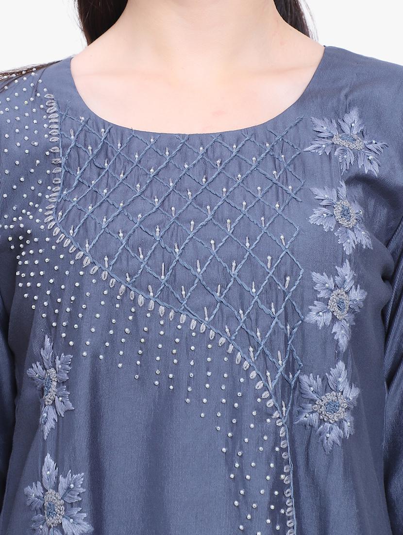 women three quarter sleeve straight kurta - 21185452 - Standard Image - 5