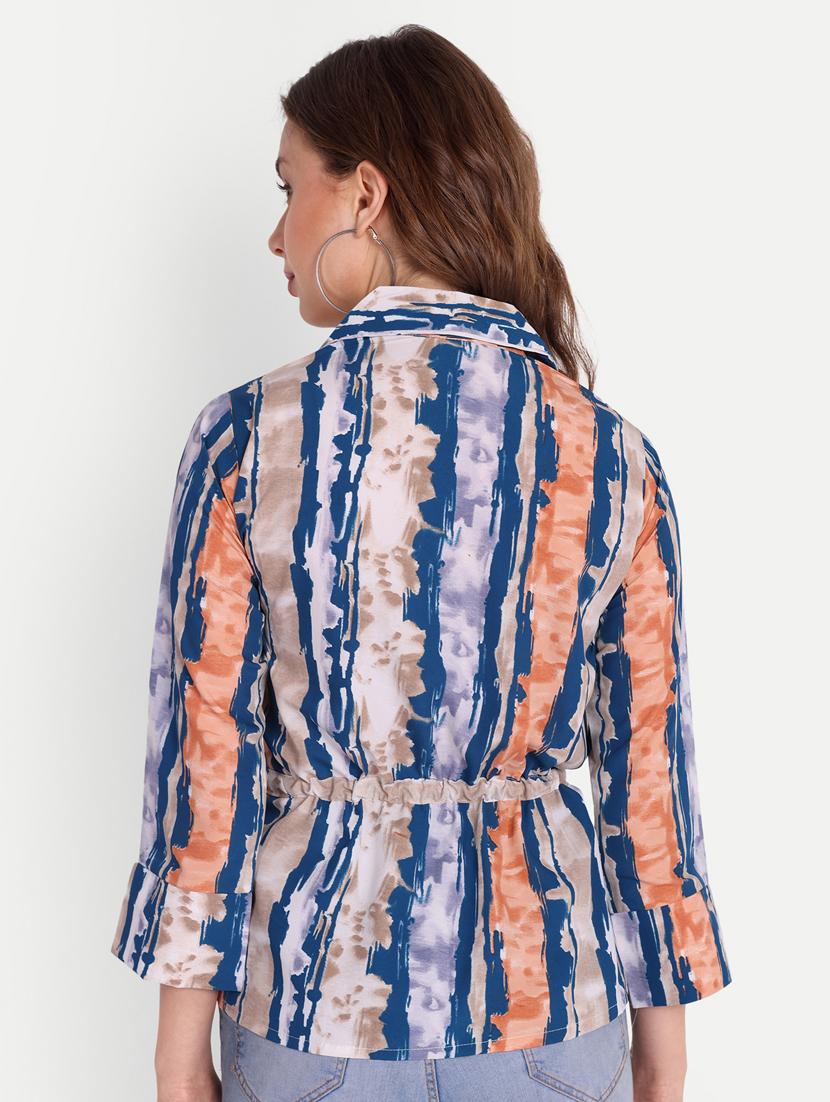 blue cotton blend shirt top - 21185482 - Zoom Image - 2