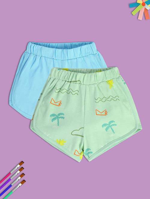 pack of 2 multi colored cotton shorts  - 21191588 - Very Small Image - 1