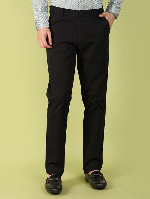 men mid rise solid chinos casual trouser - 21222393 - Very Small Image - 1