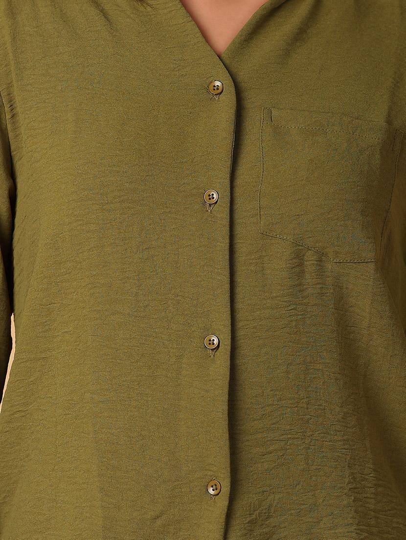 women collared neck solids shirt - 21230245 - Standard Image - 5