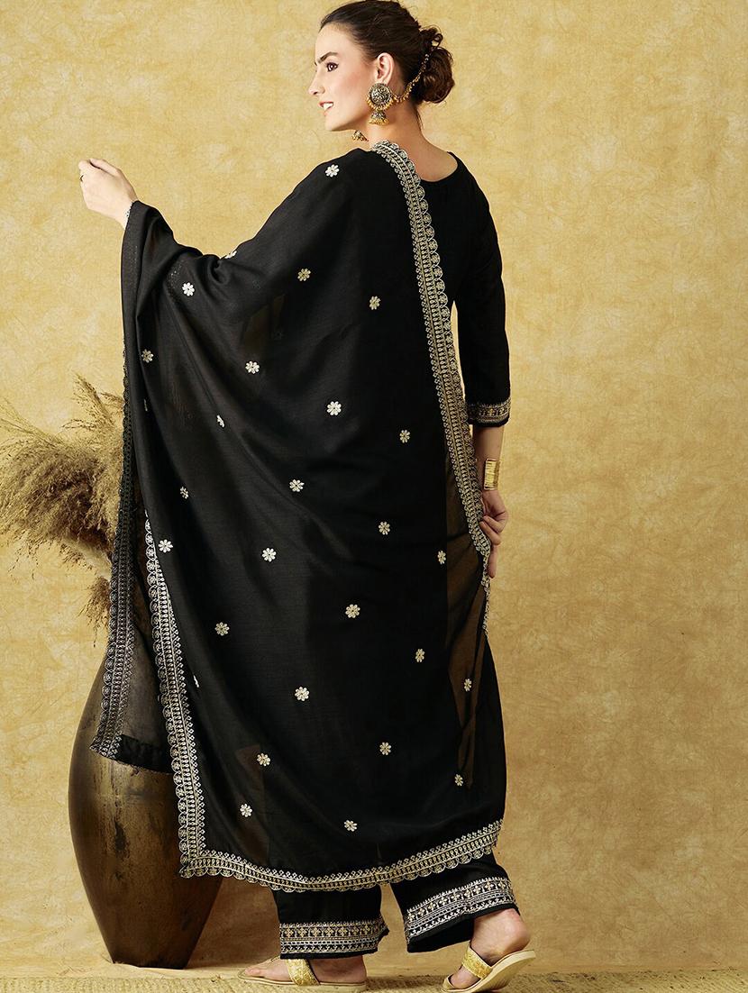 women kurta palazzo set wit dupatta - 21230523 - Zoom Image - 2