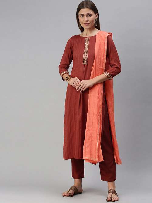 women kurta pant set with dupatta - 21230551 - Very Small Image - 1