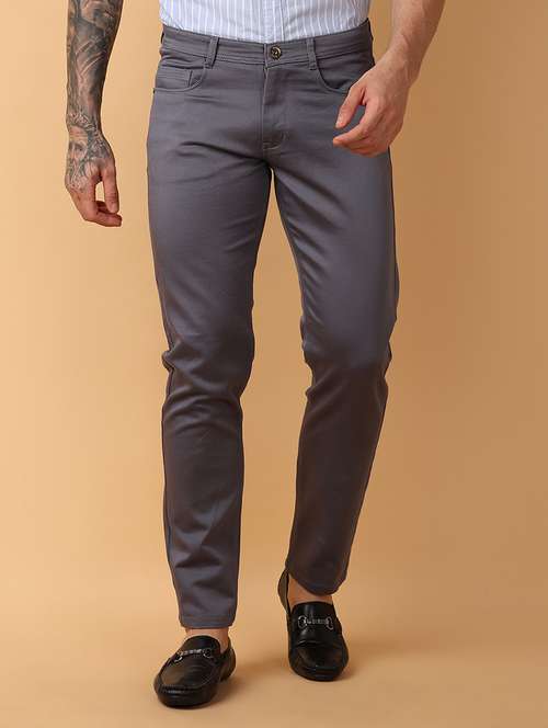 men mid rise chinos casual trousers - 21233320 - Very Small Image - 1