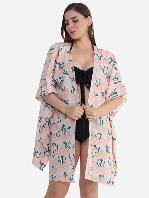 white crepe coverup - 21237260 - Very Small Image - 1