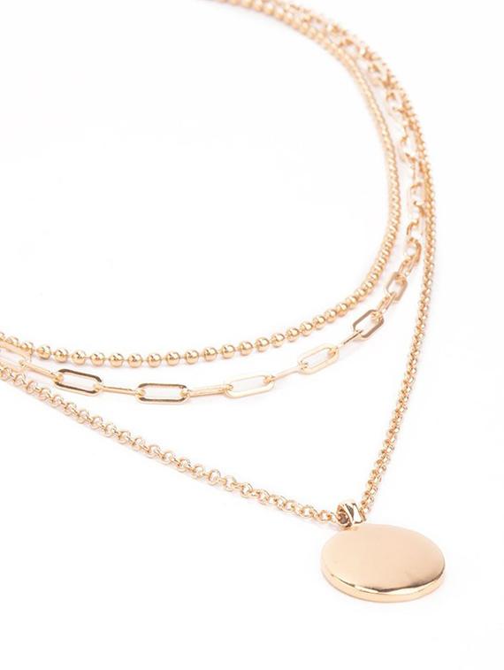 gold metal chain necklace - 21239863 - Zoom Image - 2