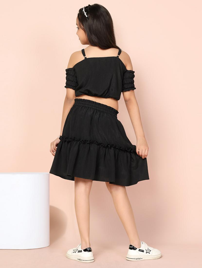 black polyester top & skirt set - 21243060 - Standard Image - 2