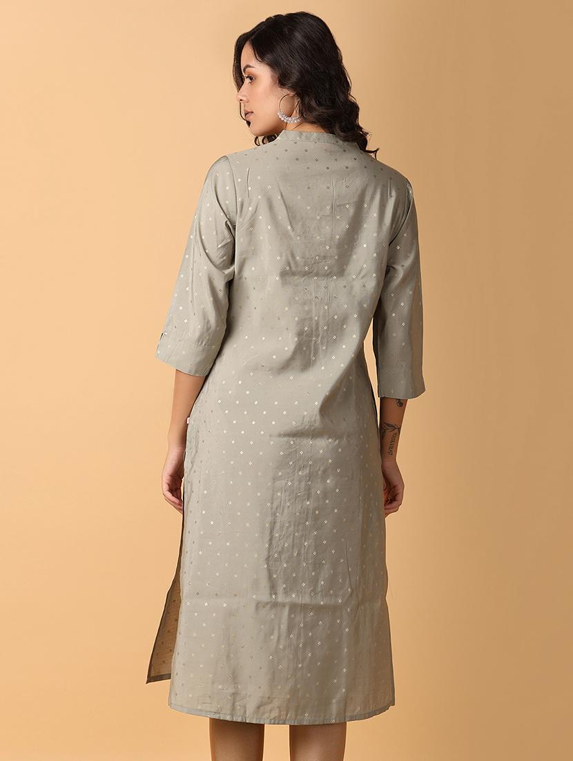 women three quarter sleeve a-line kurta - 21244186 - Standard Image - 2
