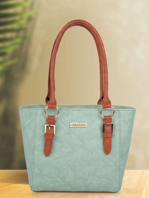 green leatherette handbag - 21248636 - Very Small Image - 1