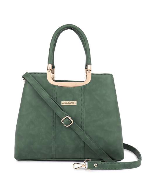 green leatherette (pu) handbag - 21248639 - Very Small Image - 1