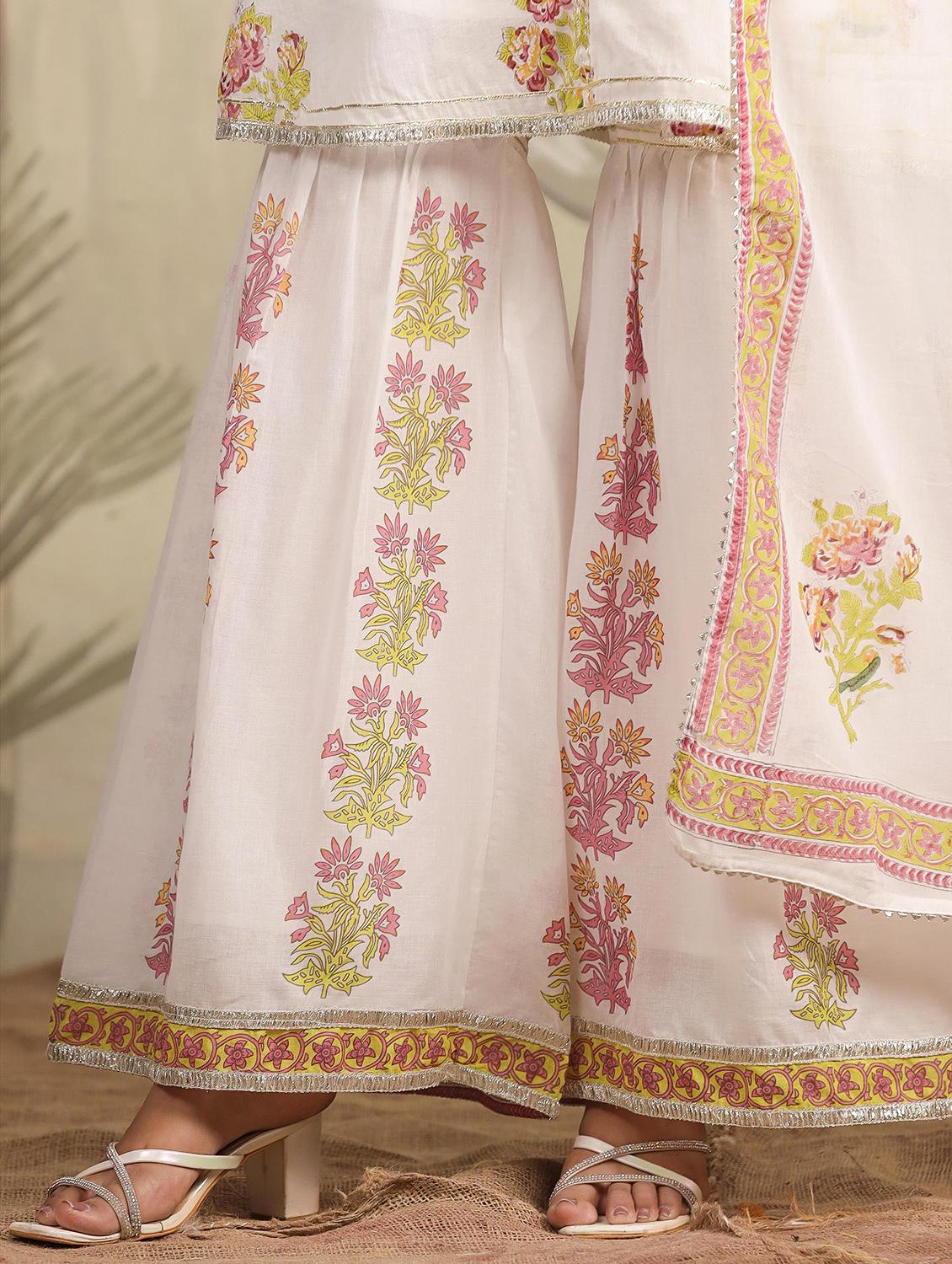 women three quarter sleeve kurta sharara set - 21249514 - Standard Image - 7