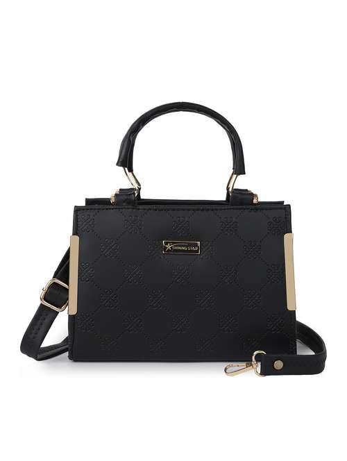 solid leatherette (pu) handbag - 21273749 - Very Small Image - 1