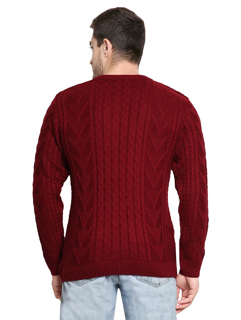 men maroon wool cardigan - 21275132 - Zoom Image - 2
