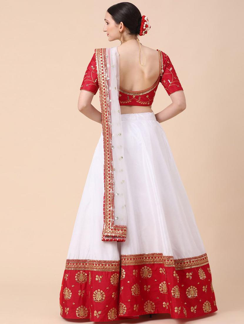 multi colored silk blend aline lehenga - 21275712 - Zoom Image - 2