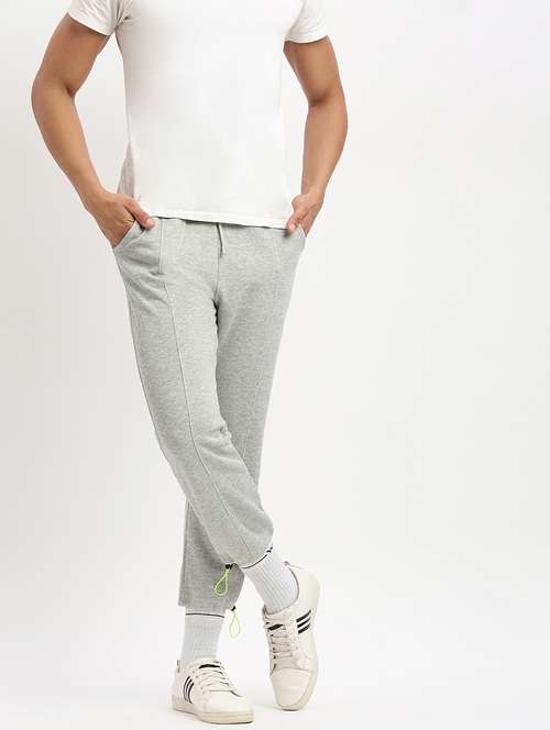 men grey solid mid rise jogger - 21276807 - Very Small Image - 1