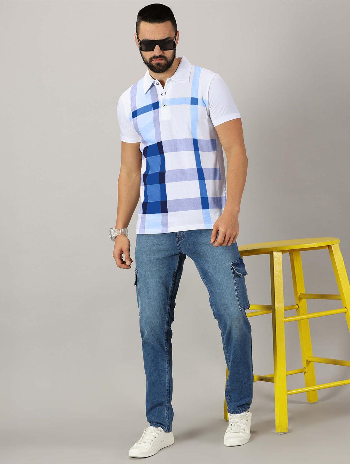 men checkered cotton polo t-shirt - 21281759 - Standard Image - 3
