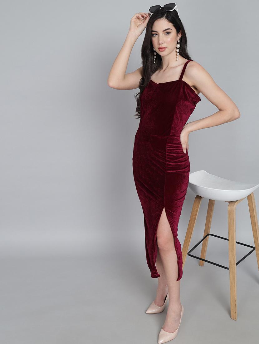 red velvet bodycon dress - 21285988 - Zoom Image - 4