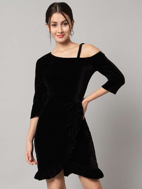 women black velvet bodycon dress - 21286676 - Very Small Image - 1