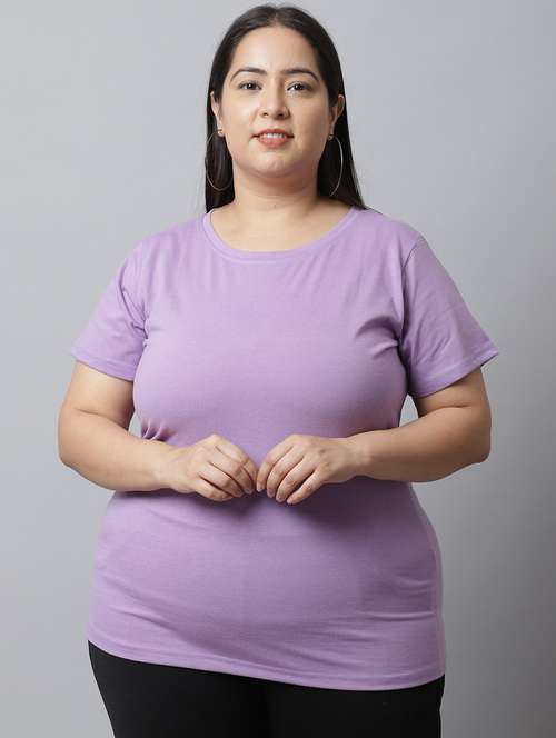 lavender cotton plain tshirt - 21290764 - Very Small Image - 1