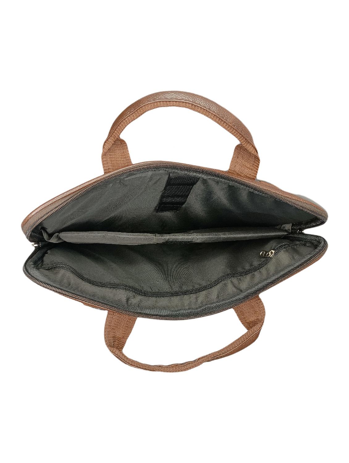 brown leatherette laptop bag - 21292112 - Standard Image - 3