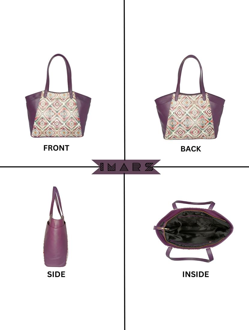purple leatherette regular tote bag - 21292147 - Standard Image - 2