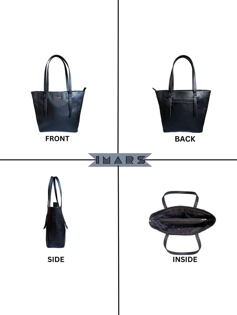 black leatherette regular tote bag - 21292158 - Zoom Image - 3