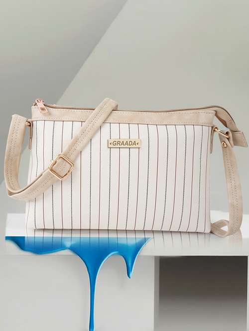 off white leatherette sling bag - 21296656 - Very Small Image - 1