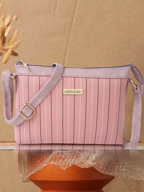pink leatherette (pu) sling bag - 21296657 - Very Small Image - 1