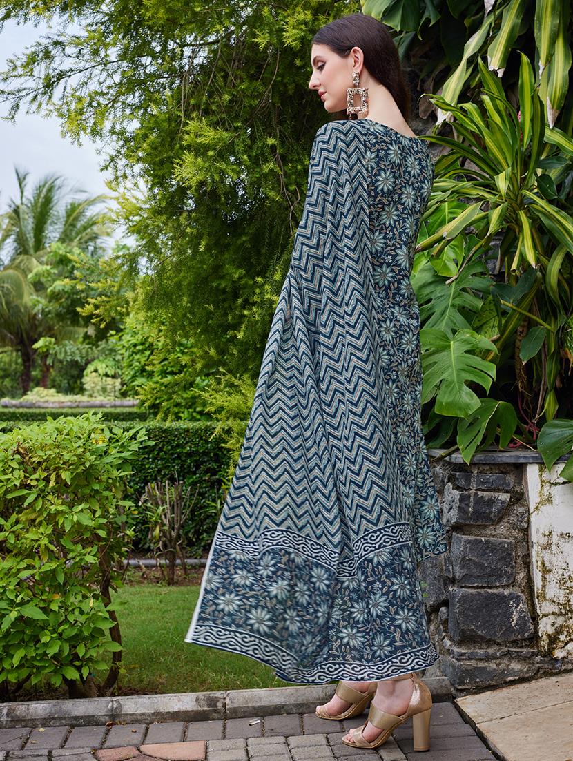 blue cotton kurta dupatta set - 21308952 - Zoom Image - 2