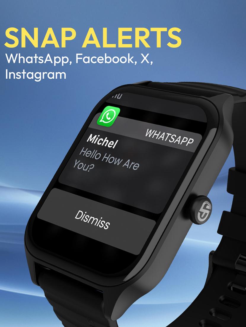 snapup horizon bluetooth calling smartwatch (black) - 21316576 - Standard Image - 3