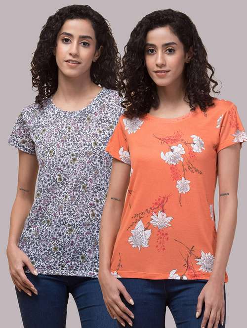 pack of 2 women multi colored printed t-shirt - 21326770 - Very Small Image - 1