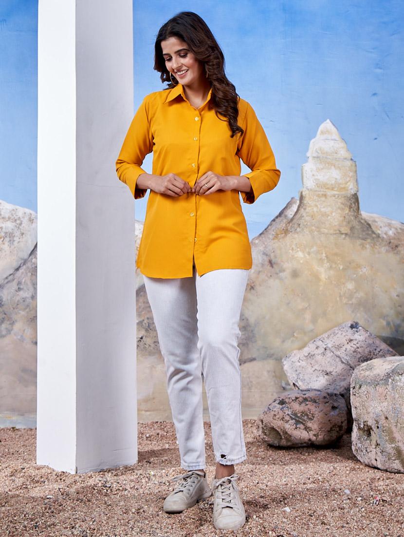 women collared solid regular shirt - 21333042 - Zoom Image - 3