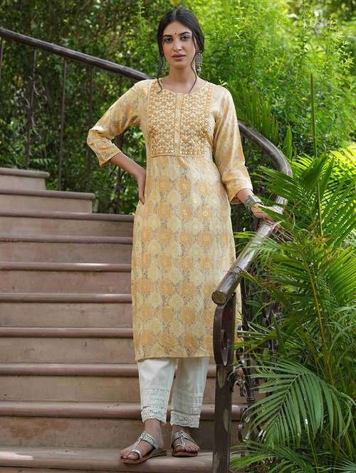 women three quarter sleeve straight kurta - 21338684 - Very Small Image - 1
