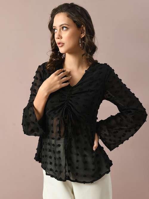 black georgette regular top - 21339431 - Very Small Image - 1