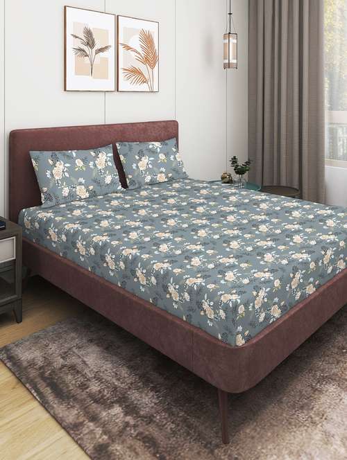printed double bedsheet with pillow covers - 21345788 - Very Small Image - 1