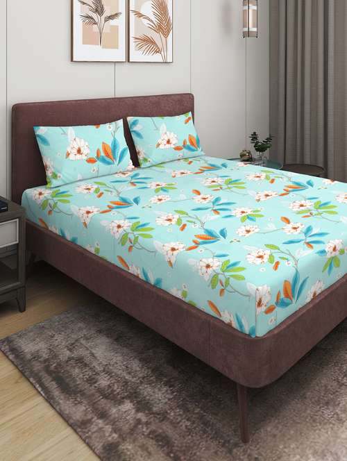 printed double bedsheet with pillow covers - 21345802 - Very Small Image - 1