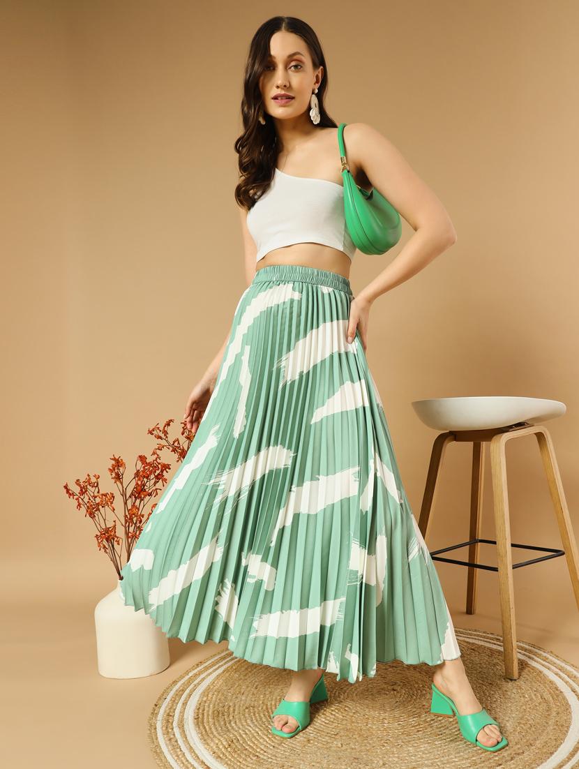 women printed high rise a-line skirt - 21347795 - Standard Image - 3