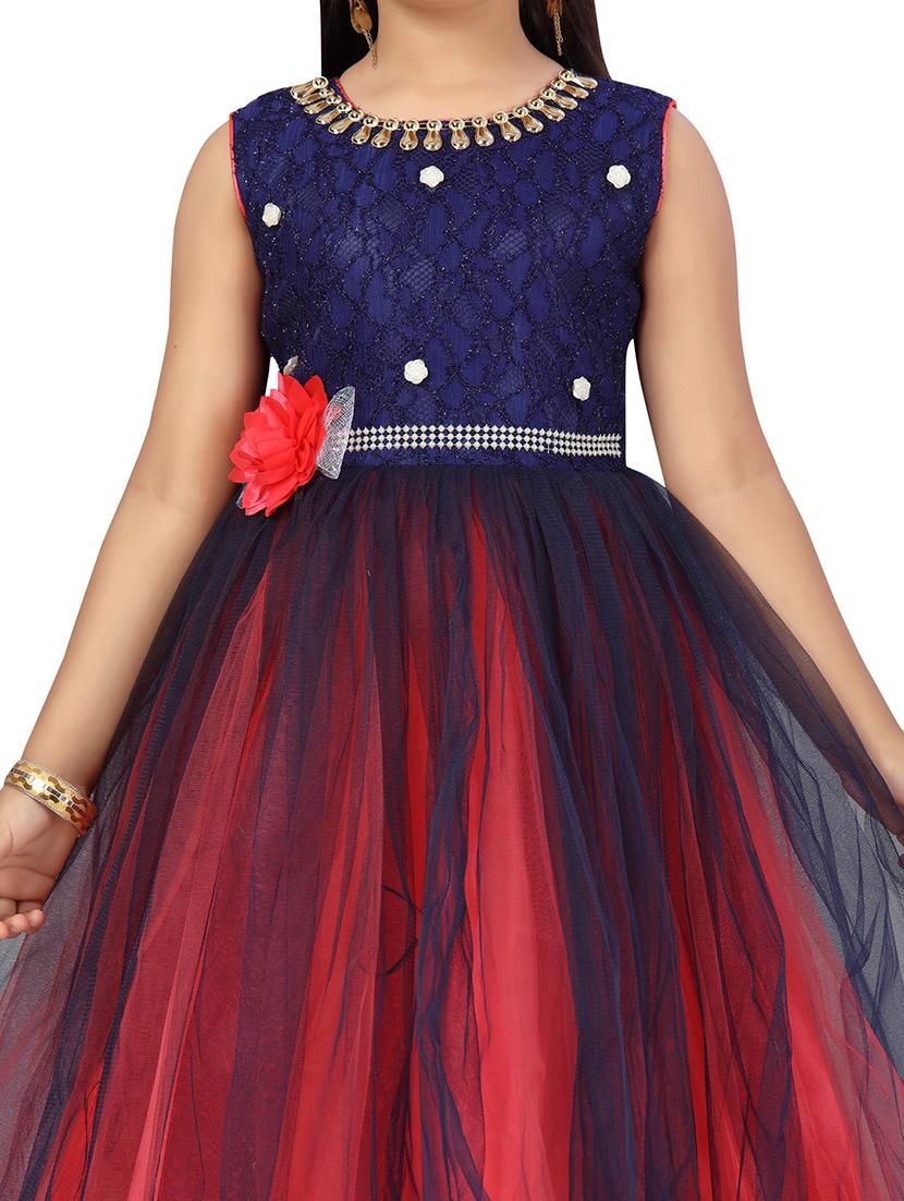 girls round neck party gown - 21356474 - Zoom Image - 3