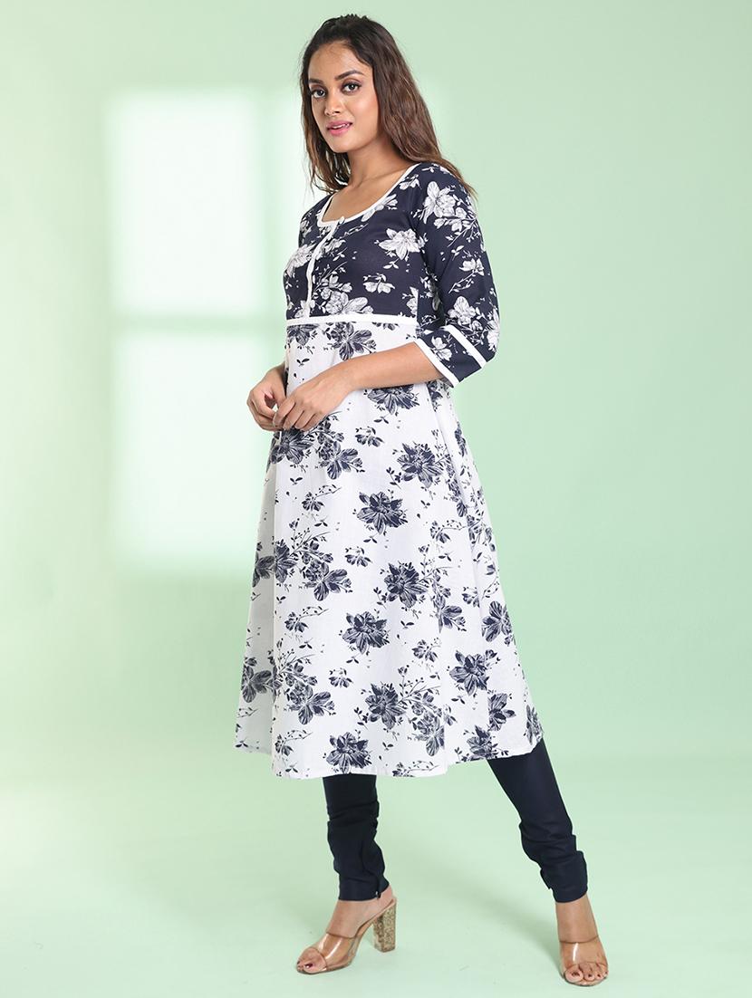 women three quarter sleeve a-line kurta - 21368762 - Zoom Image - 1